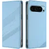 Coque portefeuille Phonesta Embossed Lines pour Google Pixel 9 / 9 Pro - Bleu clair