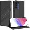 Coque portefeuille Phonesta Embossed Lines pour Samsung Galaxy A16 - Noir 1