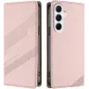 Coque portefeuille Phonesta Embossed Lines pour Samsung Galaxy A26 - Rose