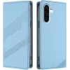 Coque portefeuille Phonesta Embossed Lines pour Samsung Galaxy A36 - Bleu clair
