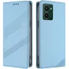 Coque portefeuille Phonesta Embossed Lines pour HMD Pulse/Pulse Plus/Pulse Pro - Bleu clair