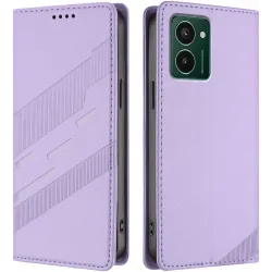 Coque portefeuille Phonesta Embossed Lines pour HMD Pulse/Pulse Plus/Pulse Pro - Violet