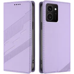 Coque portefeuille Phonesta Embossed Lines pour HMD Skyline - Violet