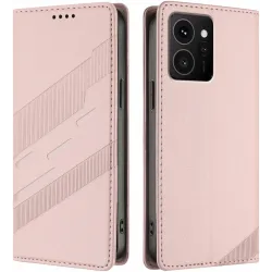 Coque portefeuille Phonesta Embossed Lines pour HMD Skyline - Rose