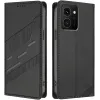 Coque portefeuille Phonesta Embossed Lines pour HMD Skyline - Noir