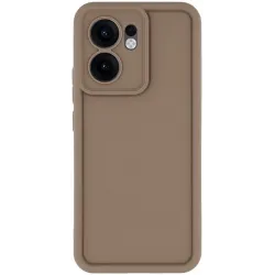 Coque arrière en silicone Phonesta Grooved pour Oppo Reno13 F 4G/5G / Reno13 FS 5G - Marron