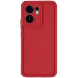 Coque arrière en silicone Phonesta Grooved pour Oppo Reno13 F 4G/5G / Reno13 FS 5G - Rouge