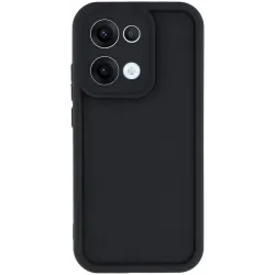 Coque arrière en silicone Phonesta Grooved pour Oppo Reno13 - Noir
