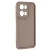 Coque arrière en silicone Phonesta Grooved pour Oppo Reno13 Pro - Marron 3