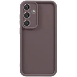 Coque arrière en silicone Phonesta Grooved pour Samsung Galaxy S25 - Marron