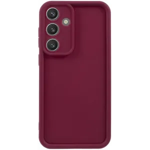 Coque arrière en silicone Phonesta Grooved pour Samsung Galaxy S25 Plus - Rouge