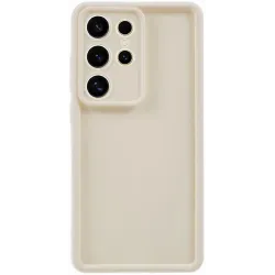 Coque arrière en silicone Phonesta Grooved pour Samsung Galaxy S25 Ultra - Beige