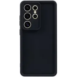 Coque arrière en silicone Phonesta Grooved pour Samsung Galaxy S25 Ultra - Noir