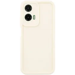 Coque arrière en silicone Phonesta Grooved pour Motorola Moto G35 - Beige