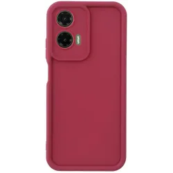 Coque arrière en silicone Phonesta Grooved pour Motorola Moto G35 - Rouge
