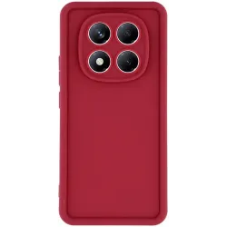 Coque arrière en silicone Phonesta Grooved pour Xiaomi Redmi Note 14 Pro 4G - Rouge