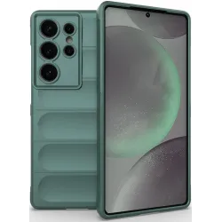 Coque arrière en silicone Phonesta GripShell pour Samsung Galaxy S25 Ultra - Vert foncé