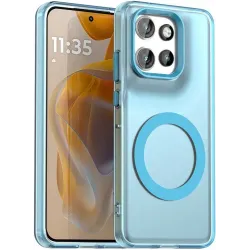 Coque arrière Phonesta HardFrost avec MagSafe pour Motorola Edge 60 Neo/Edge 50 Neo / ThinkPhone 25 - Bleu mat