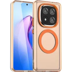 Coque arrière Phonesta HardFrost avec MagSafe pour Xiaomi Redmi Note 14 Pro Plus - Orange mat