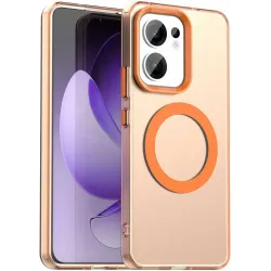 Coque arrière Phonesta HardFrost avec MagSafe pour Oppo Reno13 F 4G/5G / Reno13 FS 5G - Orange mat