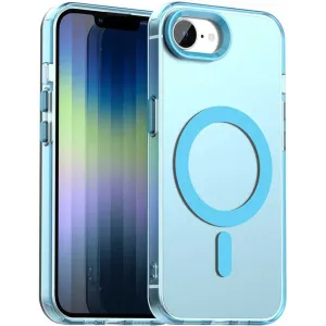 Coque arrière Phonesta HardFrost avec MagSafe pour Apple iPhone 17e/16e - Bleu mat