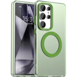 Coque arrière Phonesta HardFrost avec MagSafe pour Samsung Galaxy S25 Ultra - Vert mat
