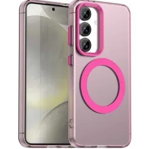 Coque arrière Phonesta HardFrost avec MagSafe pour Samsung Galaxy S25/S24 - Rose mat