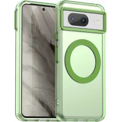Coque arrière Phonesta HardFrost avec MagSafe pour Google Pixel 8 - Vert mat