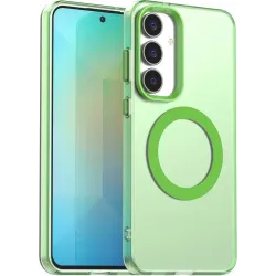Coque arrière Phonesta HardFrost avec MagSafe pour Samsung Galaxy S25 FE - Vert mat