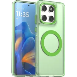 Coque arrière Phonesta HardFrost avec MagSafe pour Motorola Edge 60 / Edge 60 Fusion - Vert mat