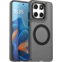 Coque arrière Phonesta HardFrost avec MagSafe pour Motorola Edge 60 / Edge 60 Fusion - Noir mat