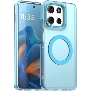 Coque arrière Phonesta HardFrost avec MagSafe pour Motorola Moto G56 - Bleu mat