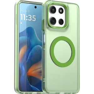 Coque arrière Phonesta HardFrost avec MagSafe pour Motorola Moto G56 - Vert mat