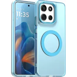 Coque arrière Phonesta HardFrost avec MagSafe pour Motorola Moto G86 - Bleu mat