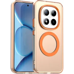 Coque arrière Phonesta HardFrost avec MagSafe pour Xiaomi Redmi Note 15 Pro Plus / Xiaomi Poco M8 Pro - Orange mat