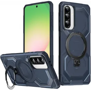 Coque arrière Phonesta IronLock anneau et MagSafe pour Samsung Galaxy A36/A56 - Bleu