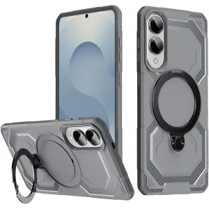 Coque arrière Phonesta IronLock anneau et MagSafe pour Samsung Galaxy S25 Edge - Gris