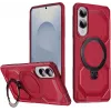 Coque arrière Phonesta IronLock anneau et MagSafe pour Samsung Galaxy S25 Edge - Rouge