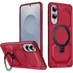 Coque arrière Phonesta IronLock anneau et MagSafe pour Samsung Galaxy S25 Edge - Rouge