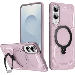Coque arrière Phonesta IronLock anneau et MagSafe pour Samsung Galaxy S25 Edge - Rose