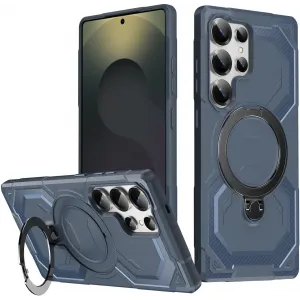 Coque arrière Phonesta IronLock anneau et MagSafe pour Samsung Galaxy S25 Ultra - Bleu