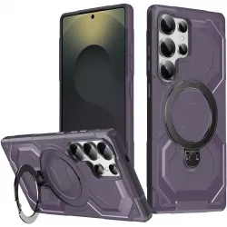Coque arrière Phonesta IronLock anneau et MagSafe pour Samsung Galaxy S25 Ultra - Violet