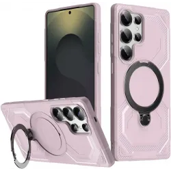 Coque arrière Phonesta IronLock anneau et MagSafe pour Samsung Galaxy S25 Ultra - Rose