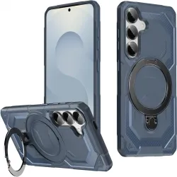 Coque arrière Phonesta IronLock anneau et MagSafe pour Samsung Galaxy S25/S24 - Bleu