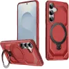 Coque arrière Phonesta IronLock anneau et MagSafe pour Samsung Galaxy S25/S24 - Rouge