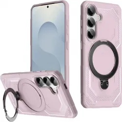 Coque arrière Phonesta IronLock anneau et MagSafe pour Samsung Galaxy S25/S24 - Rose