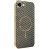 Coque arrière Phonesta Luxury Carbon Fiber avec MagSafe pour Apple iPhone 17e/16e - Marron 0