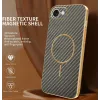 Coque arrière Phonesta Luxury Carbon Fiber avec MagSafe pour Apple iPhone 17e/16e - Marron 1
