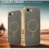 Coque arrière Phonesta Luxury Carbon Fiber avec MagSafe pour Apple iPhone 17e/16e - Marron 3
