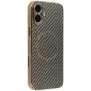 Coque arrière Phonesta Luxury Carbon Fiber avec MagSafe pour Apple iPhone 17 - Marron 0
